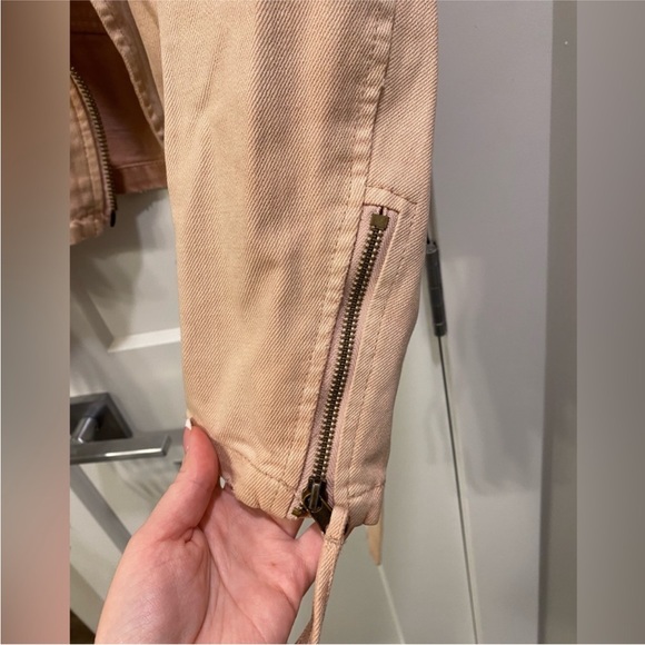 Free People Light Pink Denim Motorcycle Style Jacket - Picture 7 of 12